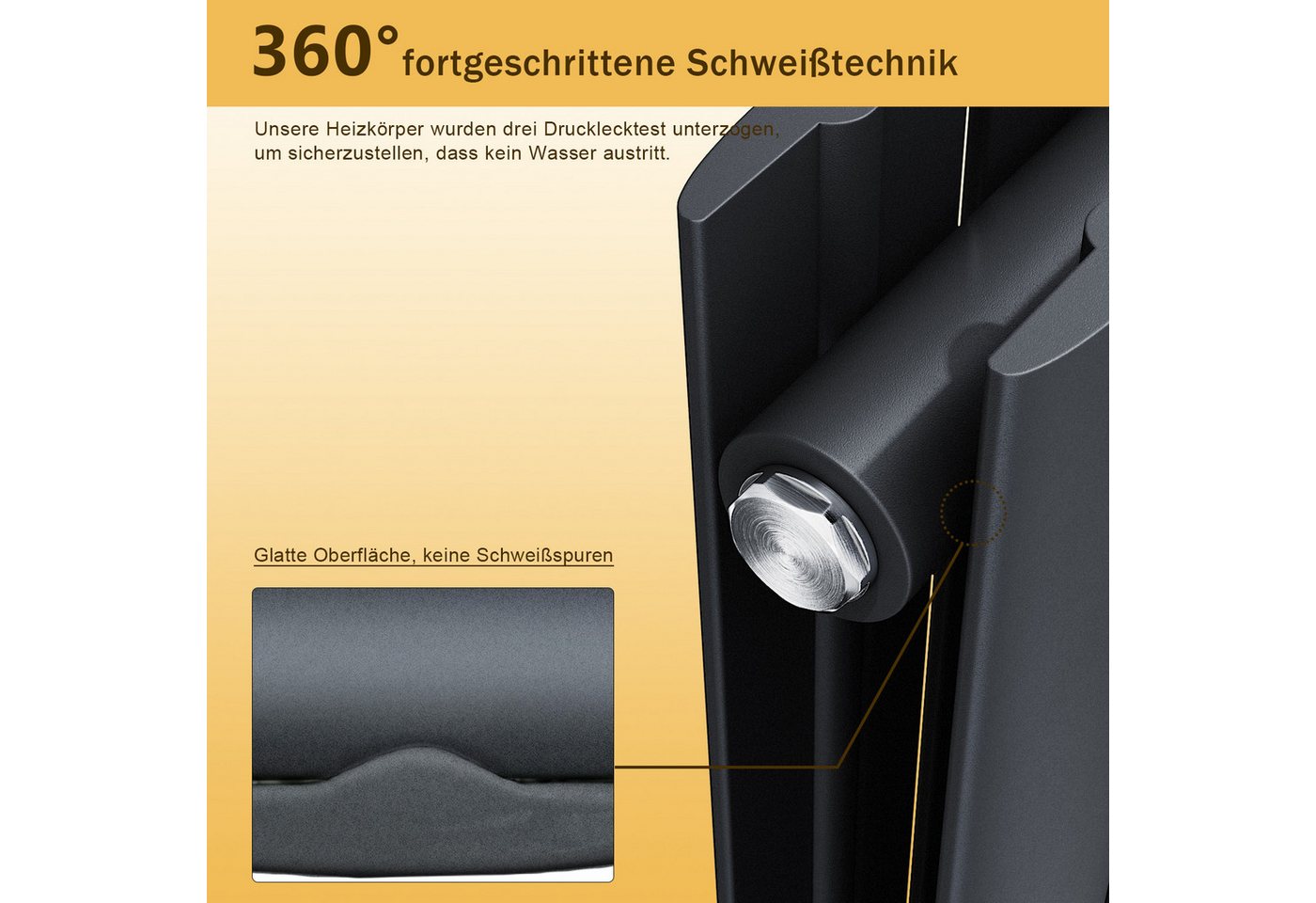 SONNI Designheizkörper Design Heizkörper Flach Anthrazit Doppellagig 1600x542mm Vertikal, Paneelheizkörper, Heizungsbereich 19~27m², Mittelanschuss