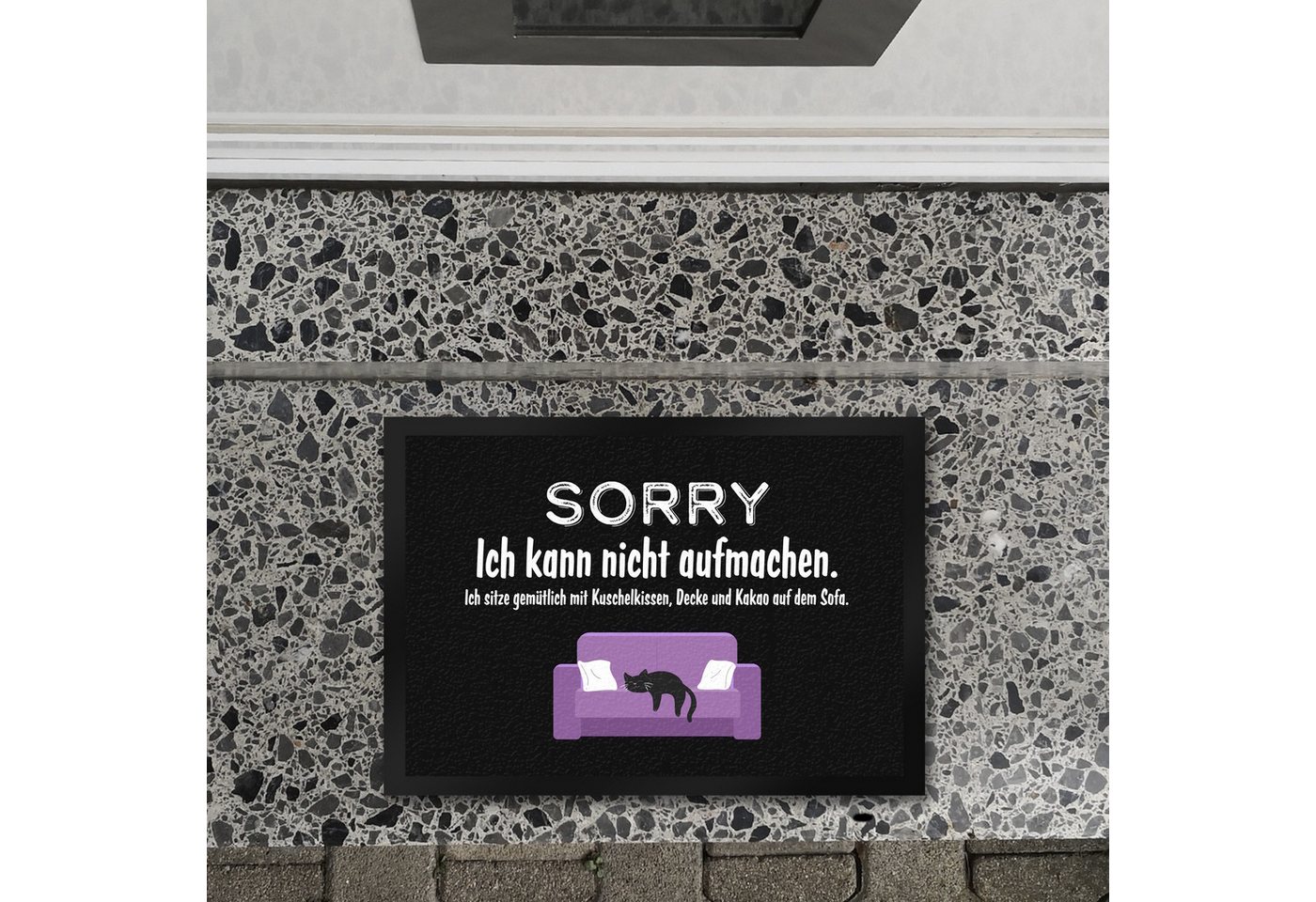 speecheese Fußmatte Katzen Fußmatte in 35x50 cm mit Spruch Sorry ich kann nicht aufmachen