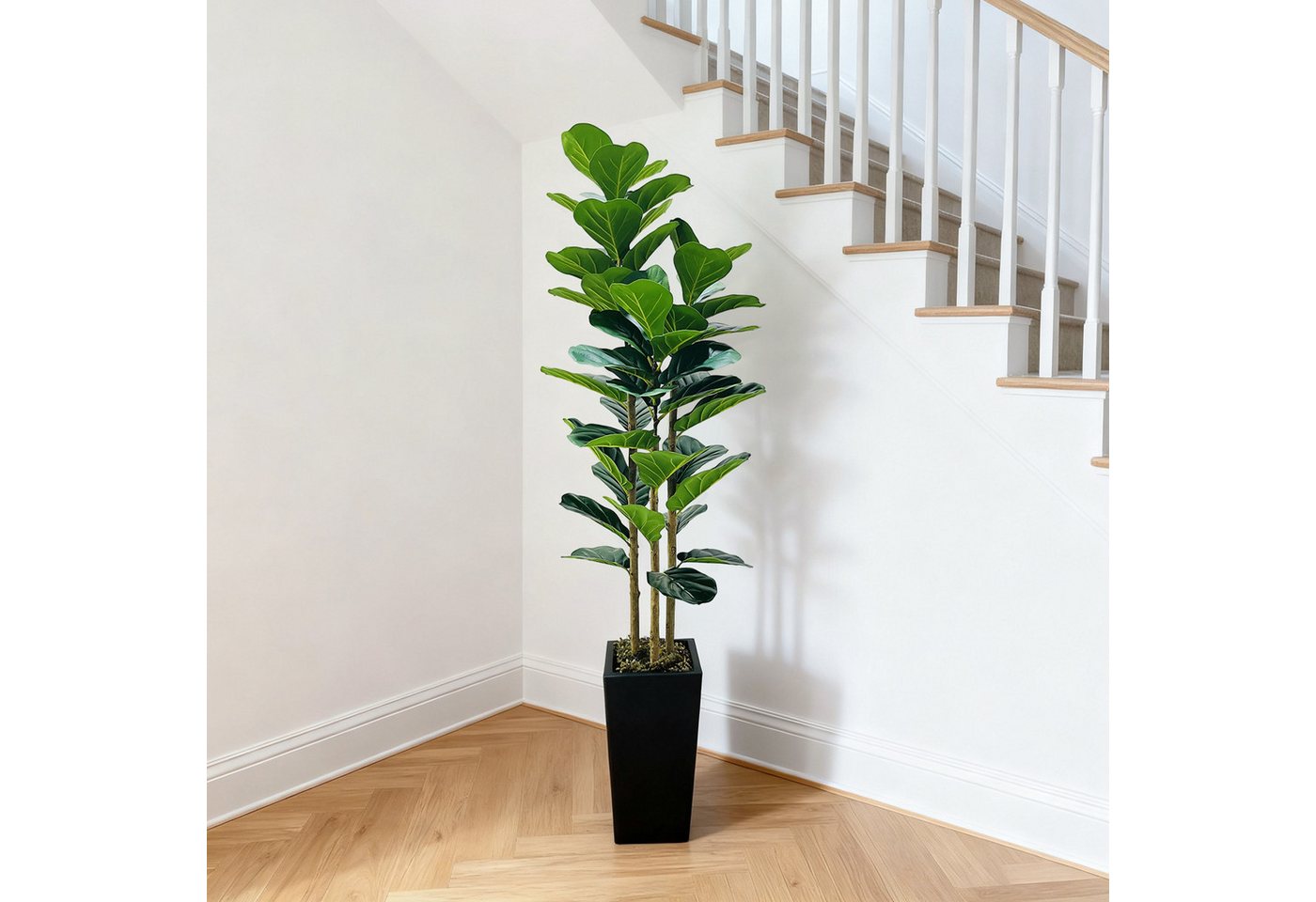 Kunstpflanze Künstlicher Geigenblatt Feigenbaum mit Pflanzenbaum für Innenbüro, GarveeMore Bild 5