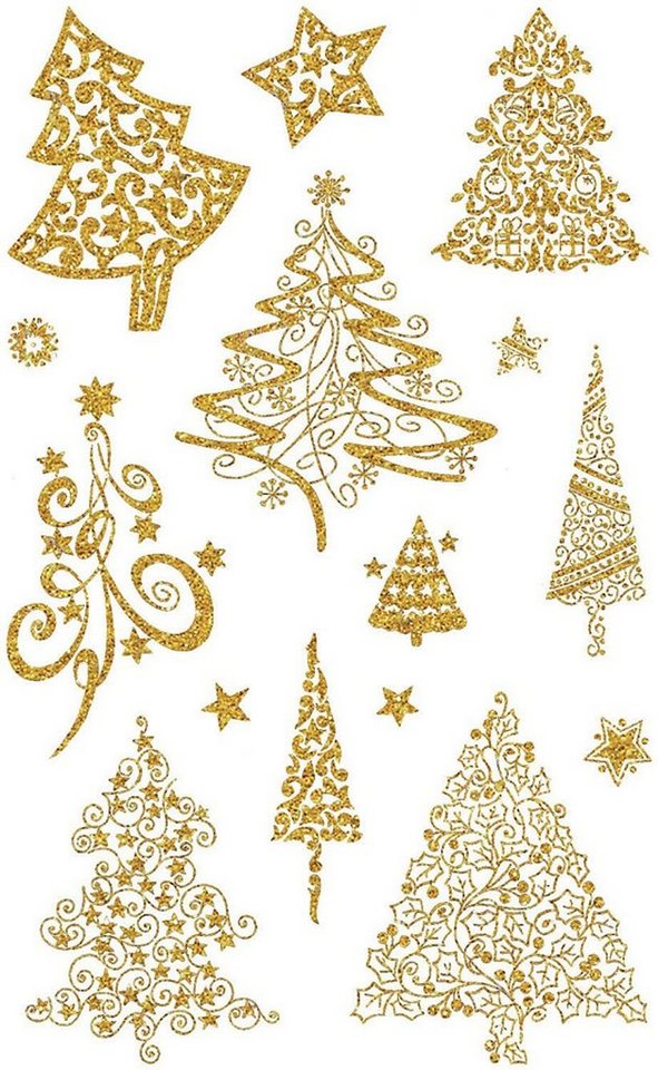 Avery Zweckform Aufkleber AVERY Zweckform ZDesign Weihnachts-Sticker "Bäme" 52273