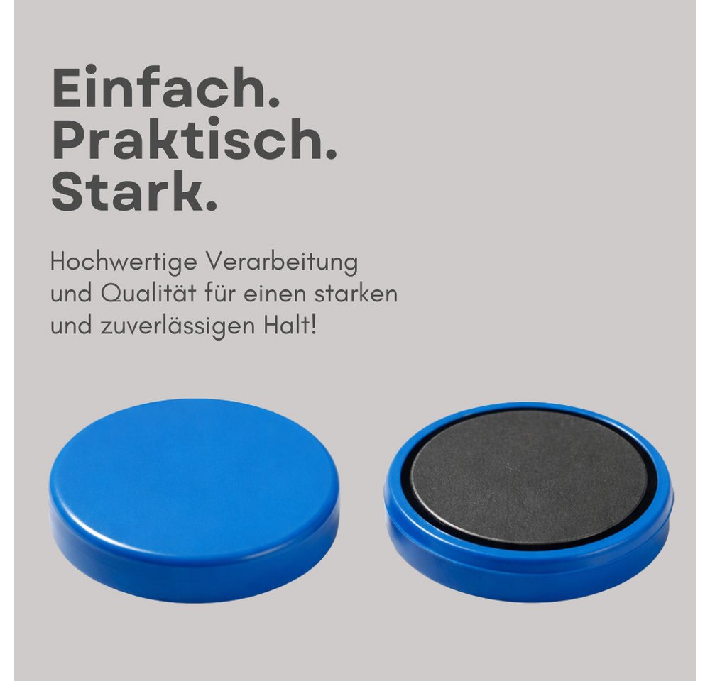 MaajeeKuto Magnet Haftmagnete Ø32x7 mm blau – starke Pinboard Magnete 6 Stück (1-St) Bild 3