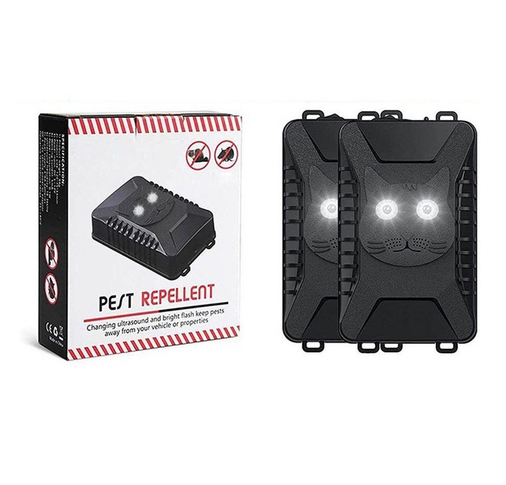 XERSEK Ultraschall-Tierabwehr DC 5-12V Ultraschall Marderschutz Auto Marderschreck Marderabwehr, 18-36kHz 0.1W Schwarz 2-tlg. Bild 2