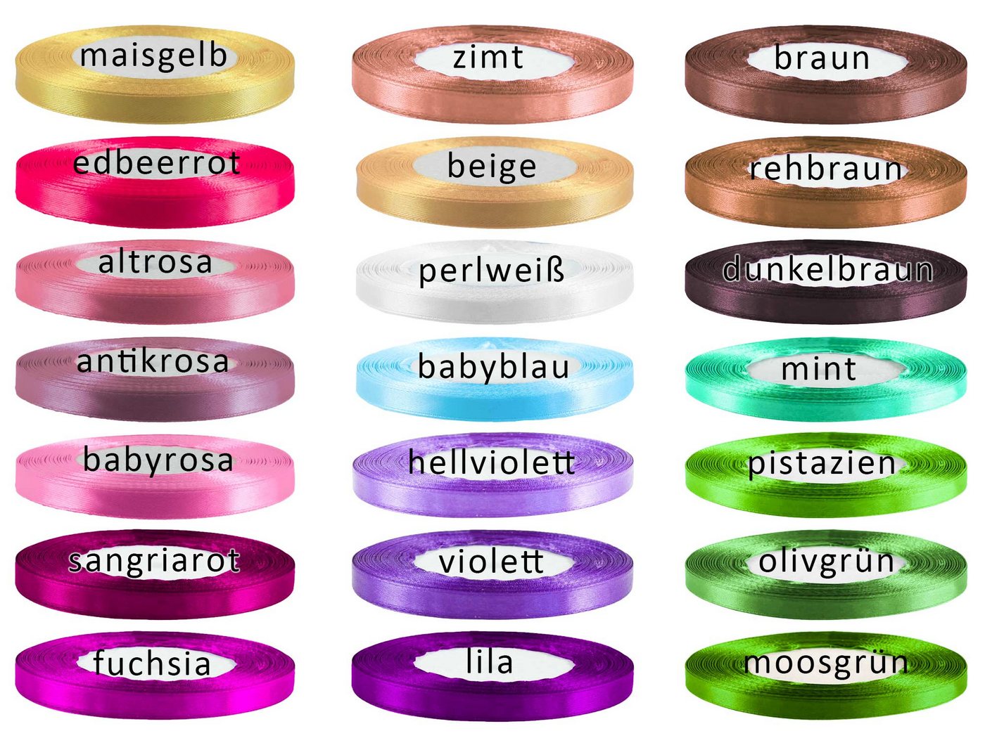 maDDma Satinband 22,5m Satinband 10mm Dekoband Geschenkband Schmuckband, fuchsia