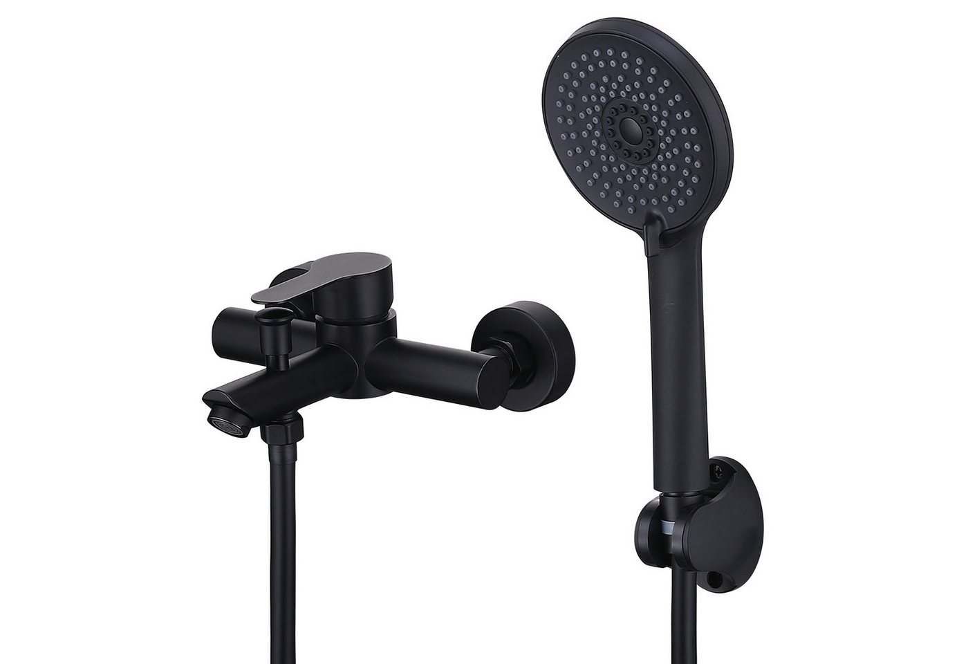 DESFAU Wannenarmatur Badewannenarmatur Set Schwarz mit 4-strahliger Handbrause,Edelstahl Badewannenarmatur Set Schwarz mit 4-strahliger Handbrause,Edelstahl Bild 4