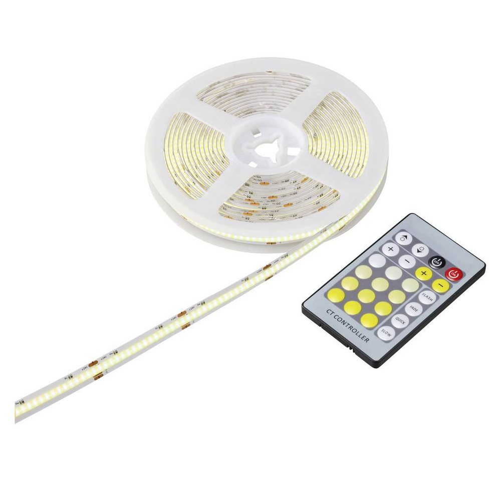 Sygonix LED Stripe COB CCT LED Stripe, 5 m SY-5773492, dimmbar, kürzbar, Leuchtmodi einstellbar, selbstklebend Bild 3