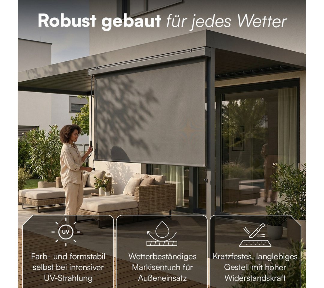 STEELSØN Senkrechtmarkise Azurian, Sichtschutz, Windschutz, Sonnenschutz (Anthrazit, 180x250 cm) Vertikalmarkise, verfügbar in verschiedenen Größen Bild 4