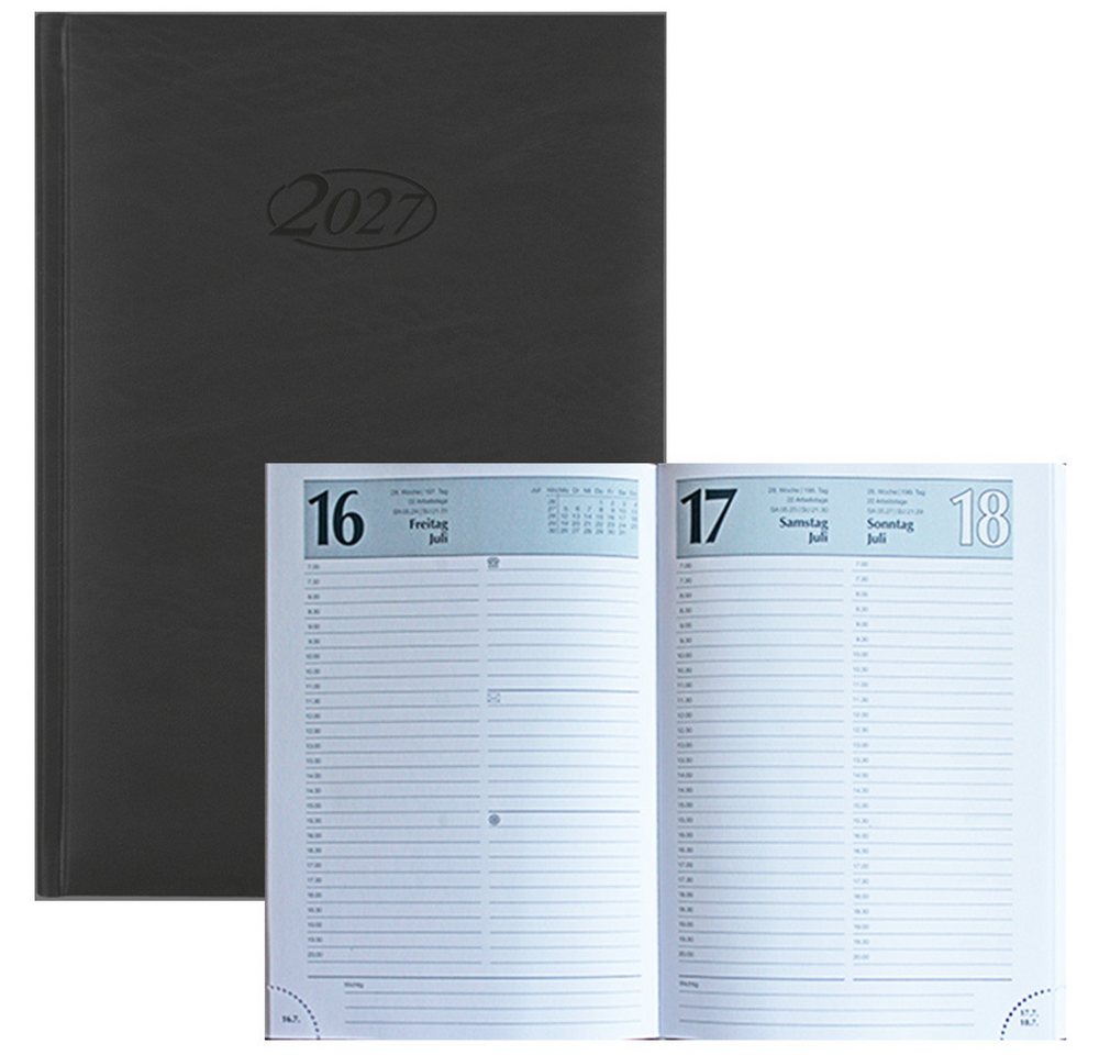 STYLEX Buchkalender Cheftimer A5 2027 grau / schwarz