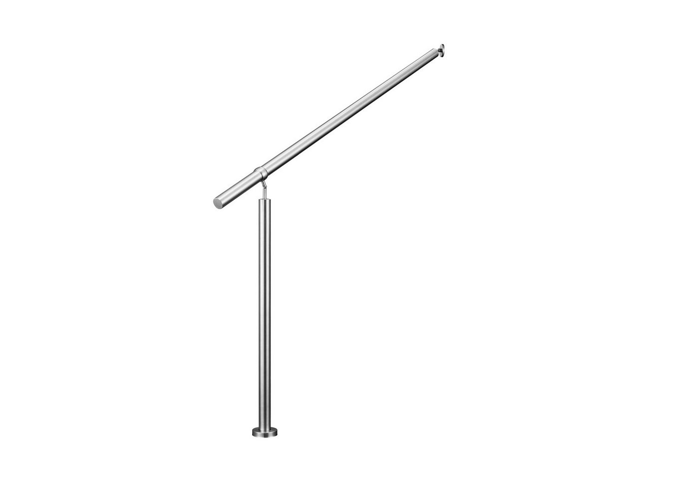 Duschparadies Handlauf Eingangsgeländer 150 cm, Geländer Edelstahl Handlauf, Treppengeländer, 120 cm Gesamtlänge, (Packung), Edelstahl, Silber/Schwarz, Länge: 100/120/150 cm, innen und außen Bild 2