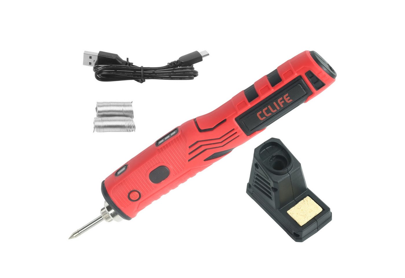 CCLIFE Lötpistole CCLIFE 8W Loetkolben Kabellos 480 Grad mit Basis USB Wiederaufladbar Bild 4