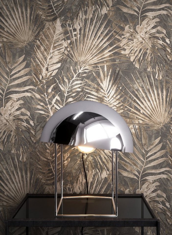 Newroom Vliestapete Tina Tapete Dschungeltapete Dschungel,Blätter,Monstera, Braun Tapete Tropisch Dschungel - Dschungeltapete Struktur Beige Anthrazit Floral Modern Blätter Monstera für Wohnzimmer Schlafzimmer Flur, Struktur Bild 4