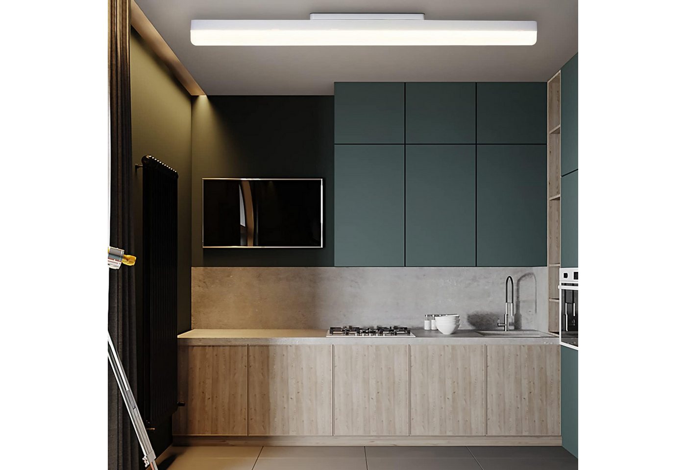 Nettlife LED Deckenleuchte weiß Licht hocheffiziente Lichtverteilung 20/40/60/90CM 4000K, LED fest integriert, Küche Wohnzimmer Schlafzimmer Esszimmer Balkon Flur Garage Keller