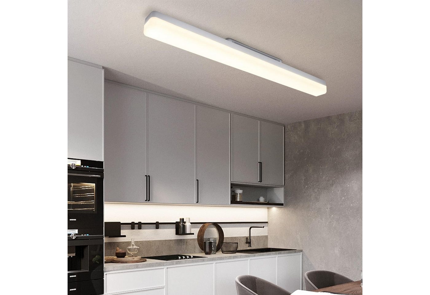 Nettlife LED Deckenleuchte weiß Licht hocheffiziente Lichtverteilung 20/40/60/90CM 4000K, LED fest integriert, Küche Wohnzimmer Schlafzimmer Esszimmer Balkon Flur Garage Keller Bild 4