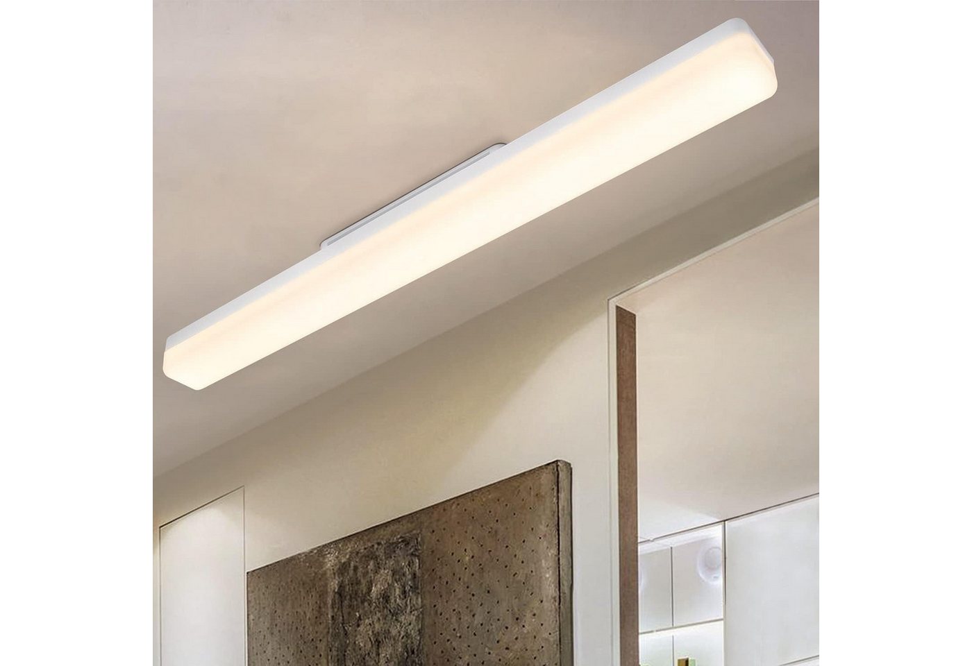 Nettlife LED Deckenleuchte weiß Licht hocheffiziente Lichtverteilung 20/40/60/90CM 4000K, LED fest integriert, Küche Wohnzimmer Schlafzimmer Esszimmer Balkon Flur Garage Keller Bild 5