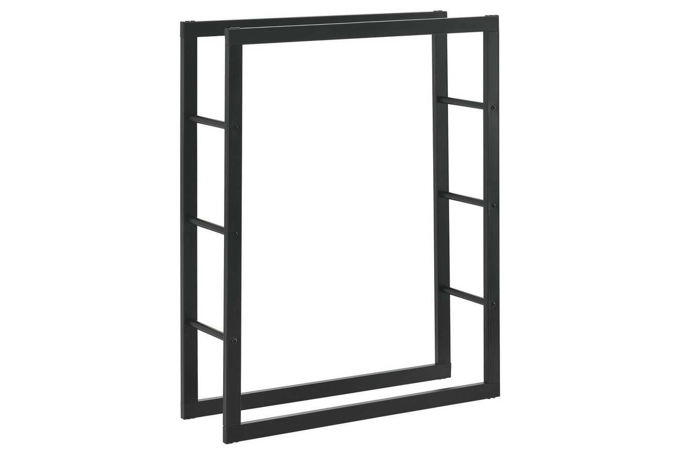 en.casa Kaminholzregal, BxTxH:80x25x100 cm, »Kasan« Brennholzhalter 80x100x25cm Stahl Schwarz