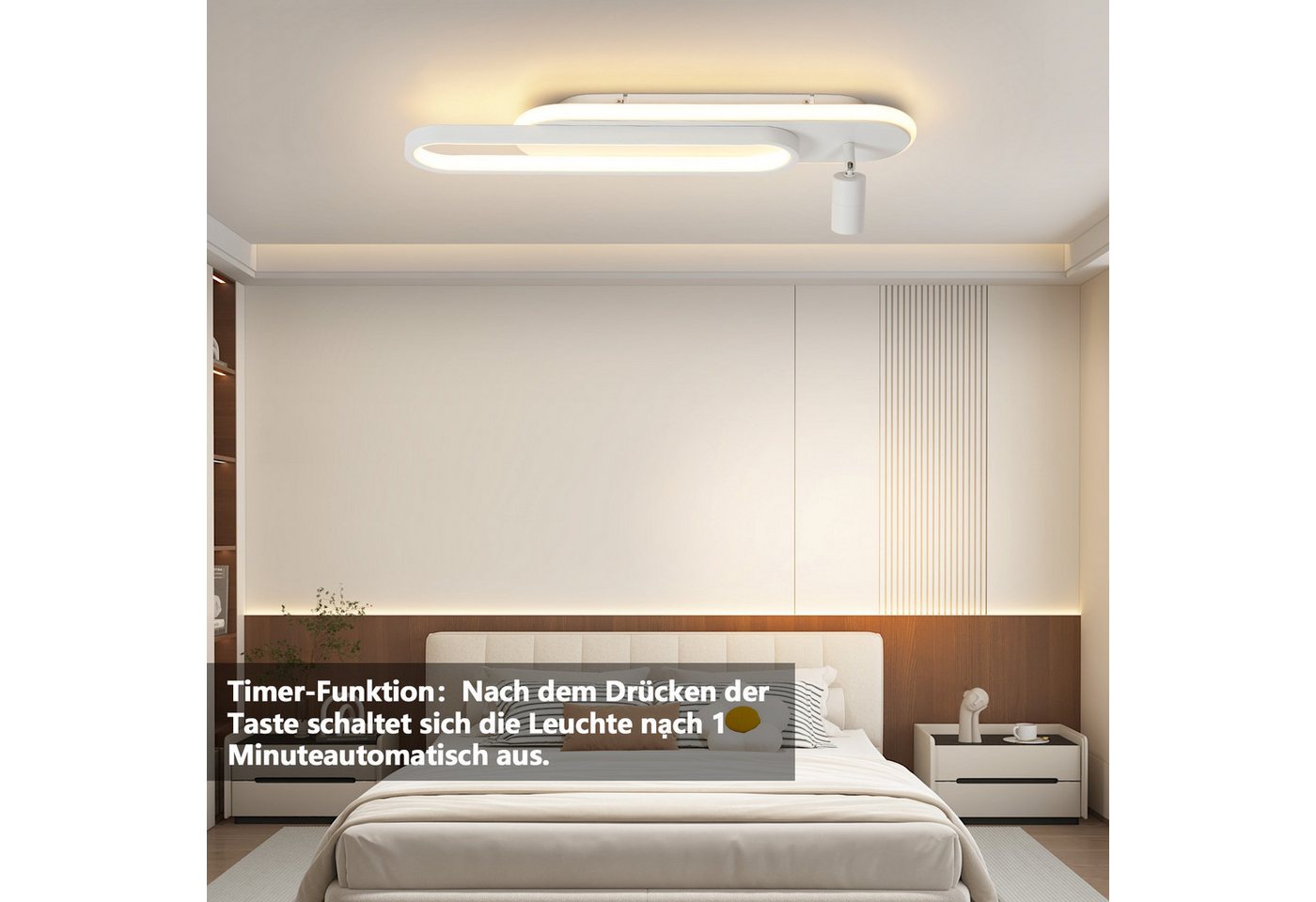 Nettlife LED Deckenleuchte Küche 46W Moderne Küchelampe stufenlos dimmbar schwarz/Weiß Spots, 3000-6500, LED fest integriert, Deckenlampe für Wohnzimmer Schlafzimmer Galerie Bild 2