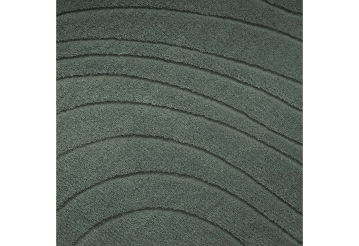 TaraCarpet Teppich TaraCarpet Homestyle 397 Organic, rund, Höhe: 10 mm, Organic hoch-tief weich waschbar grün 80x80 rund Bild 2