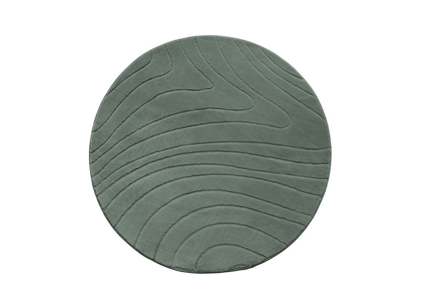 TaraCarpet Teppich TaraCarpet Homestyle 397 Organic, rund, Höhe: 10 mm, Organic hoch-tief weich waschbar grün 80x80 rund Bild 5