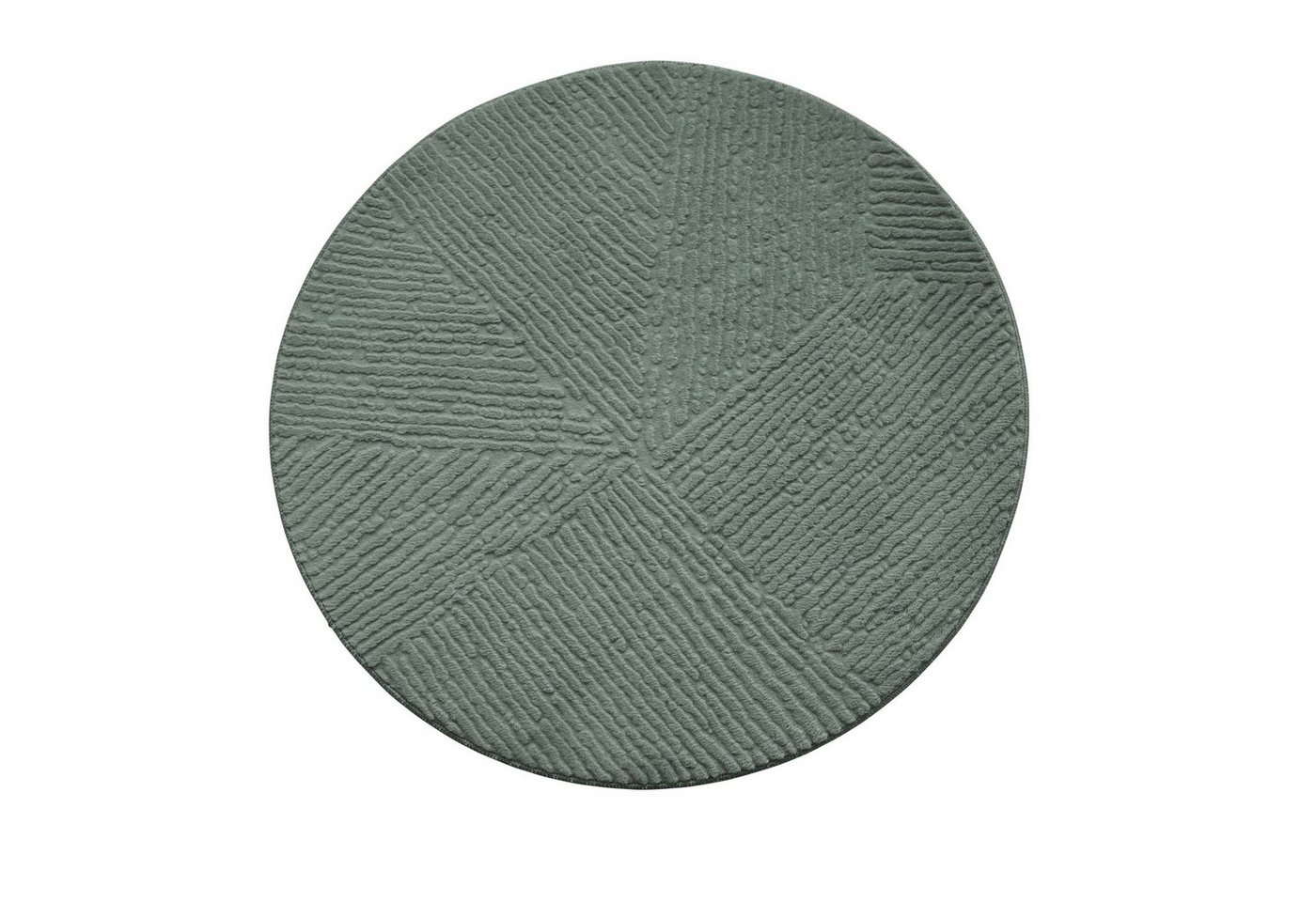 TaraCarpet Teppich TaraCarpet Homestyle 389 Fresco, rund, Höhe: 10 mm, Fresco hoch-tief weich waschbar grün 80x80 rund