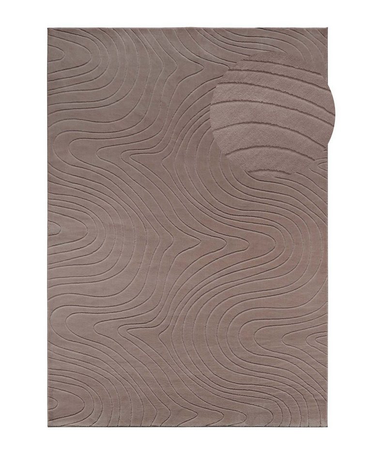 TaraCarpet Teppich TaraCarpet Homestyle 397 Organic, rechteckig, Höhe: 10 mm, Organic hoch-tief weich waschbar taupe 60x120 Bild 5