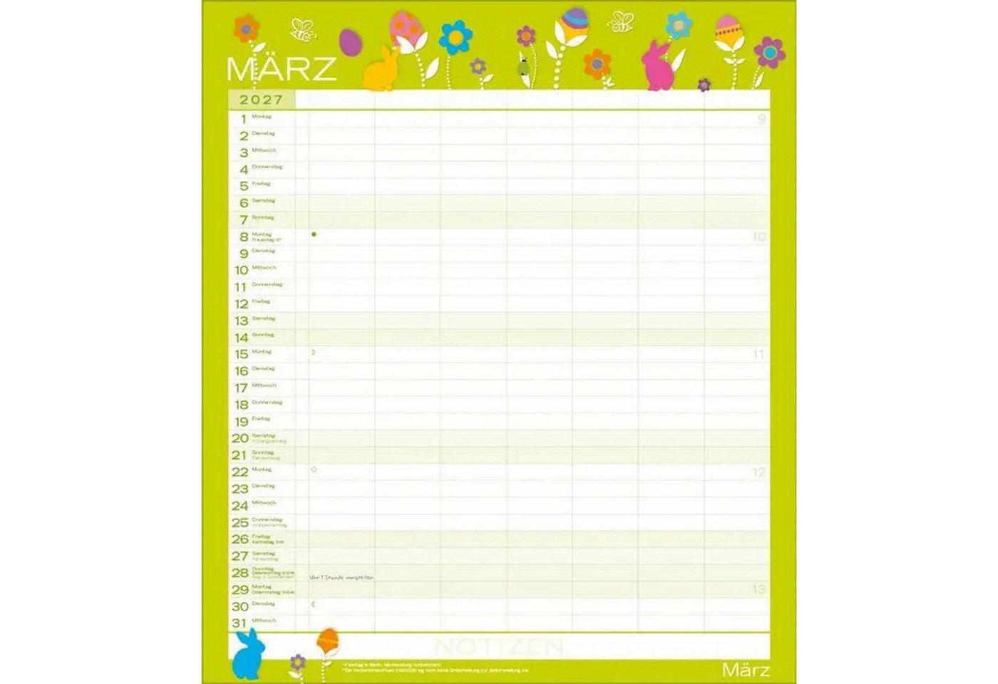 Korsch Verlag Wandkalender Multiplaner - Colour your time 2027 Bild 4