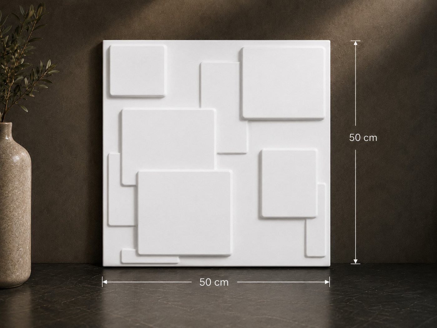 JVmoebel 3D Wandpaneel Modern Wandverkleidung Geometrisch Welle Muster Deko Sofort, BxL: 50x50 cm, 0,50 qm, (100-tlg) Moderner 3D-Effekt и fühlbare Struktur Bild 3