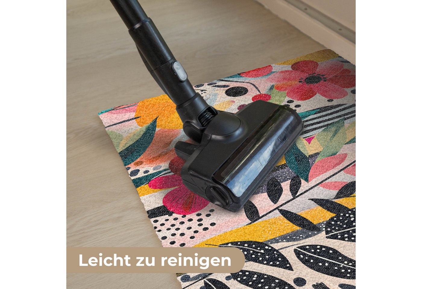 MuchoWow Fußmatte Blumen - Blätter - Abstrakt - Farbenfroh, Rechteckig, innen Schmutzfangmatte, Tür, Schmutzfänger Flur, Teppich 60x40 cm Bild 2