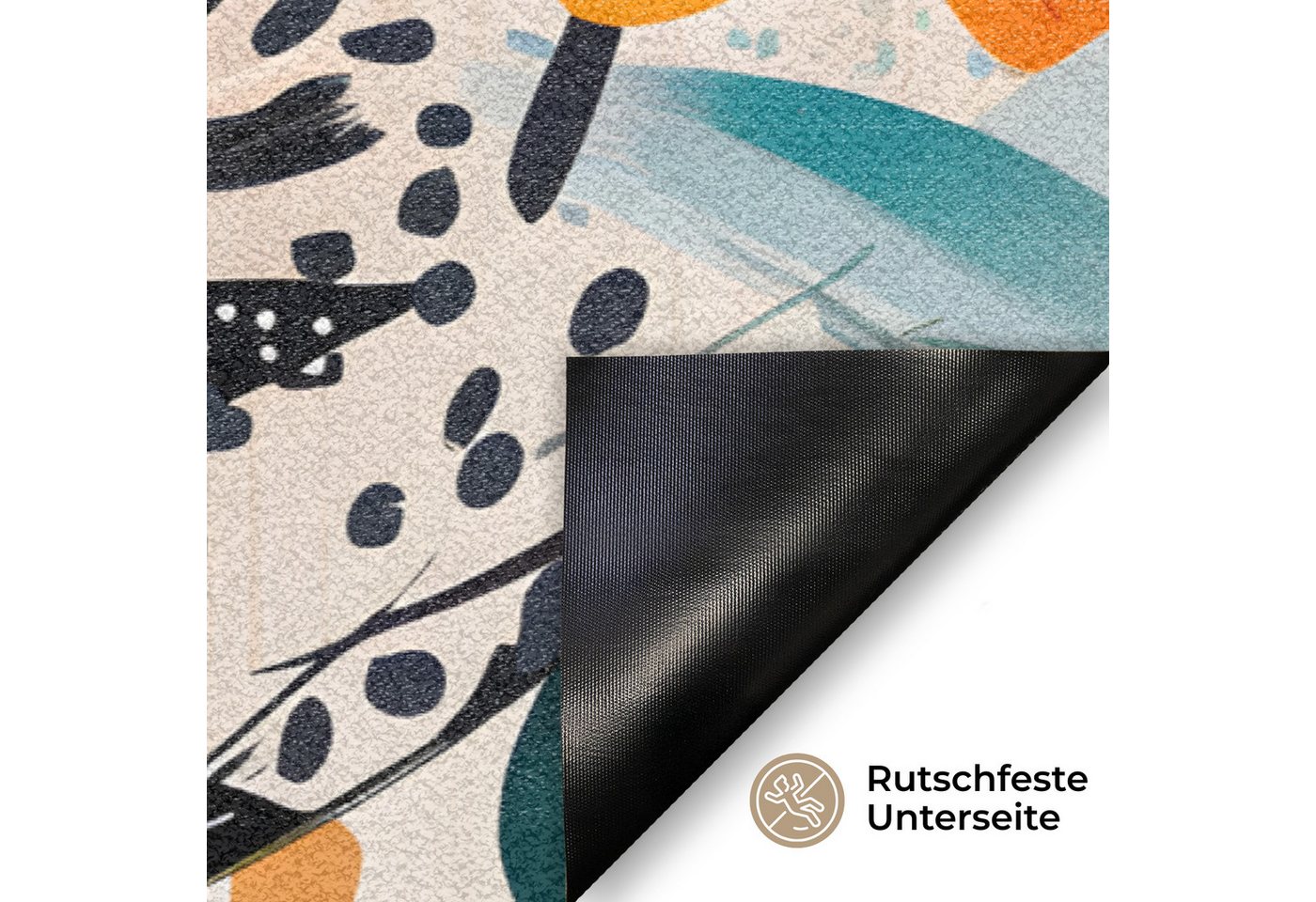 MuchoWow Fußmatte Blumen - Blätter - Abstrakt - Farbenfroh, Rechteckig, innen Schmutzfangmatte, Tür, Schmutzfänger Flur, Teppich 60x40 cm Bild 5