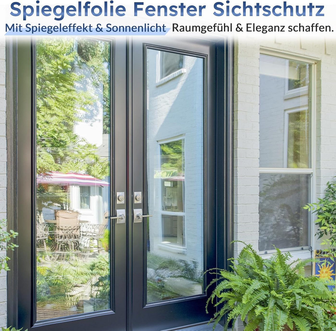 FELIXLEO Fensterfolie 2er Sonnenschutzfolie Fenster Spiegelfolie UV Hitzeschutz Silber Bild 4