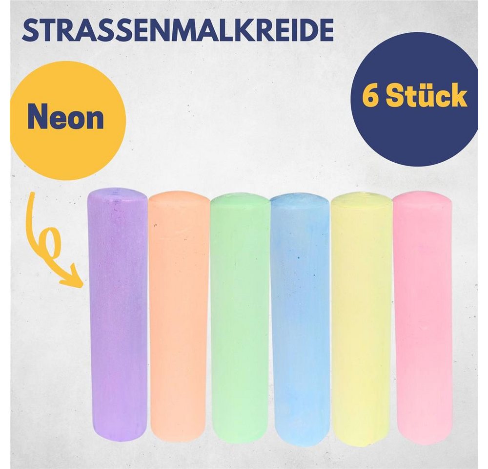 Best Sporting Malkreide Straßenmalkreide in leuchtenden Farben für draußen, Wasserlöslich, leicht entfernbar, leuchtende Farben, handlich