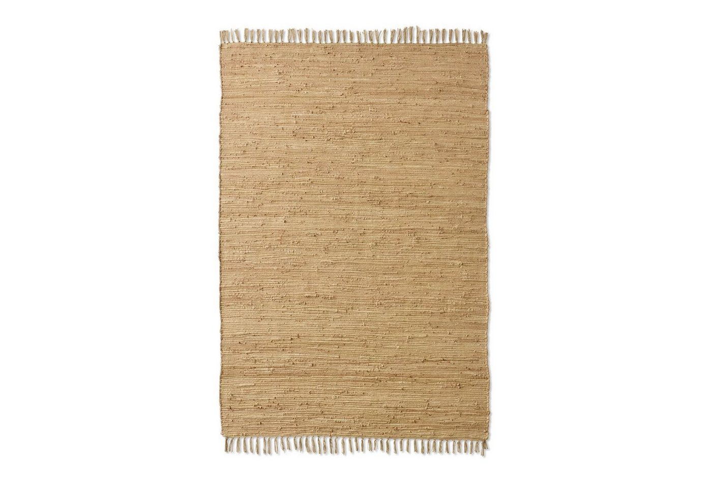 TaCa Home Teppich Handweb Flicken-Teppich Fleckerl, rechteckig, Höhe: 5 mm, Beige - 70 x 140 cm Bild 2