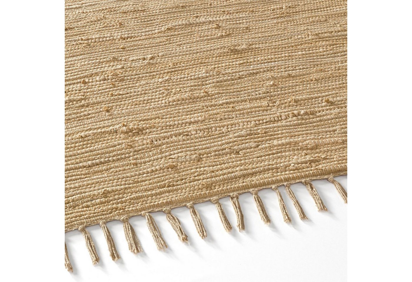 TaCa Home Teppich Handweb Flicken-Teppich Fleckerl, rechteckig, Höhe: 5 mm, Beige - 70 x 140 cm Bild 4