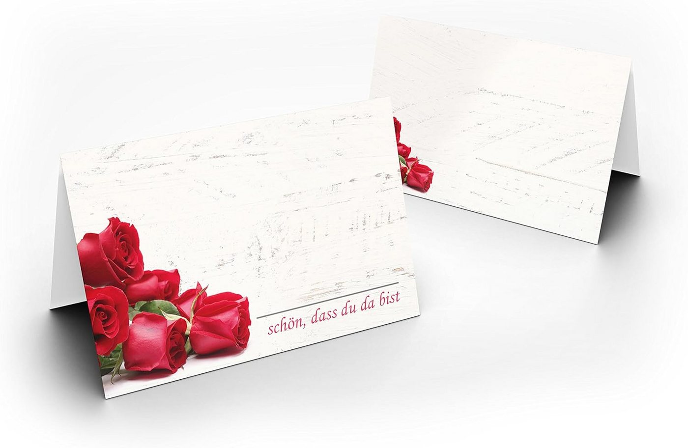 Briefumschläge24Plus Papierdekoration Papierdekoration Platzkarte Rosen Rot 50 Stück, Papier UV-Lack glänzend Bild 5
