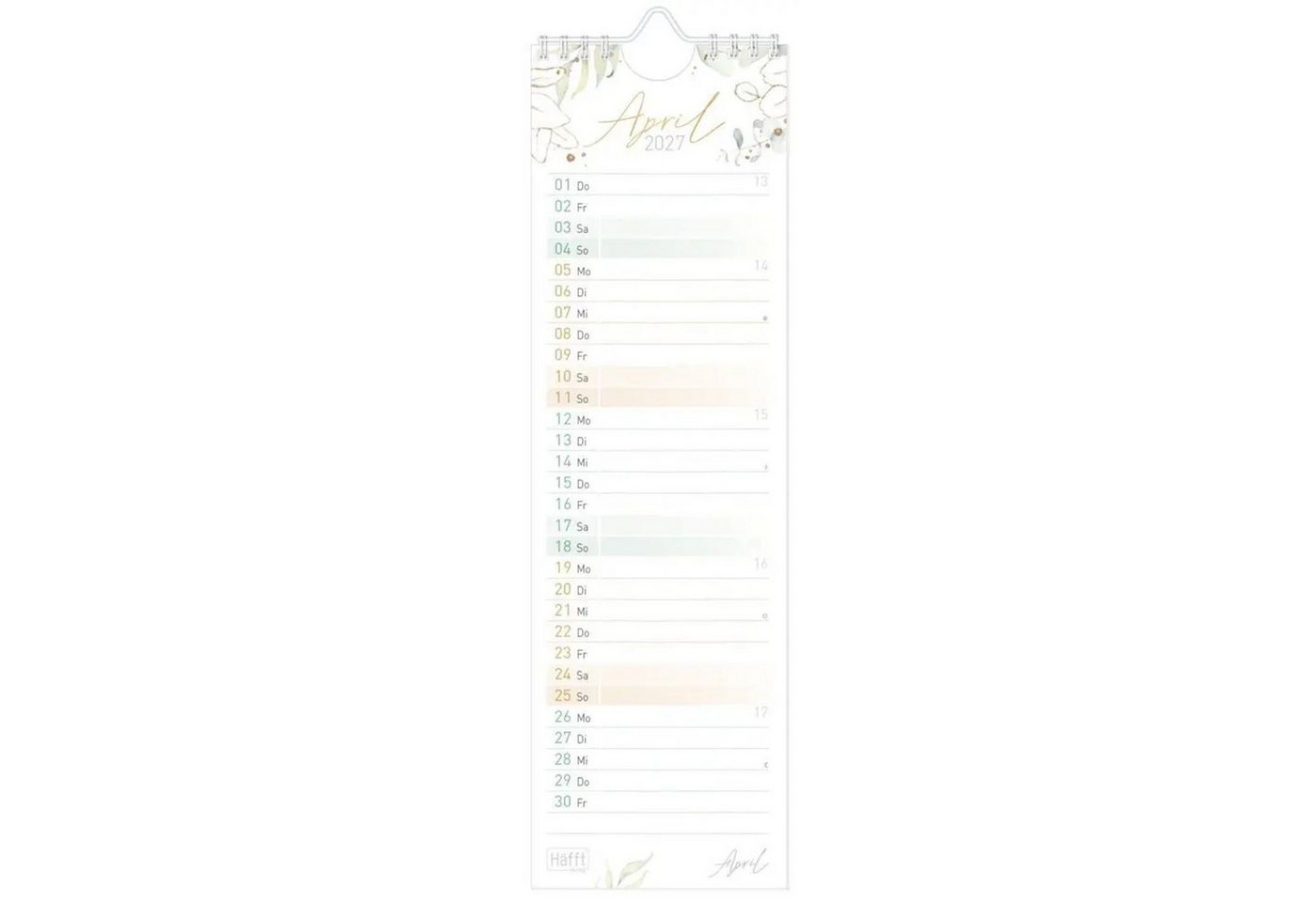 Häfft Wandkalender Streifenkalender kompakt 2027 Bild 2