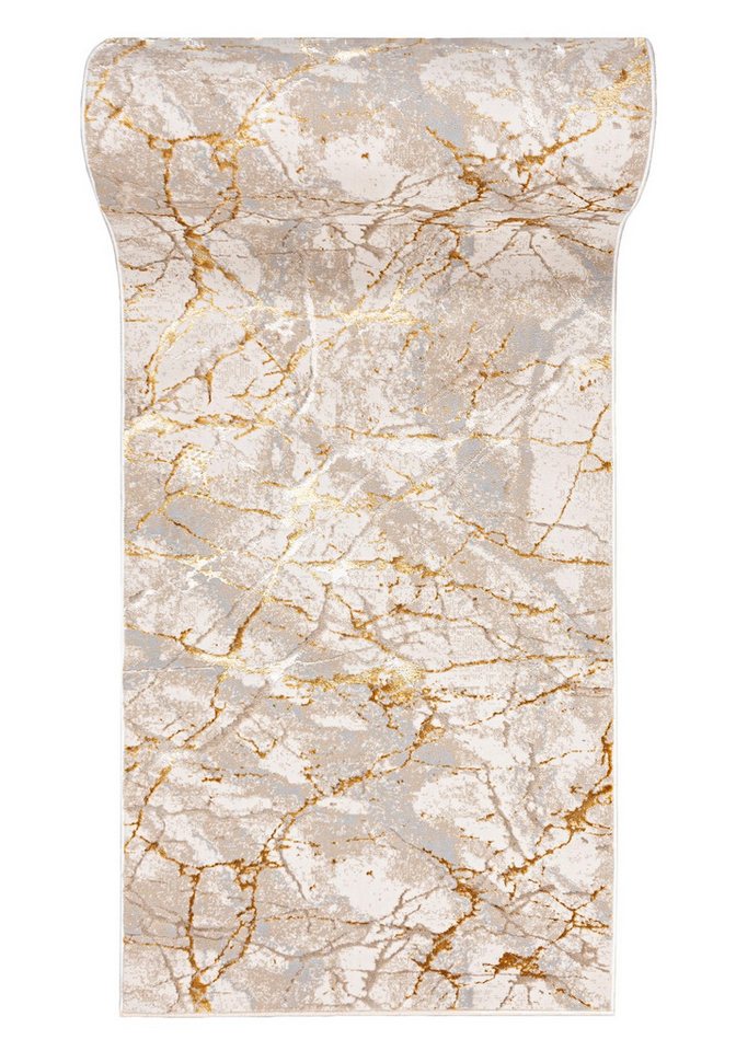 Mazovia Läufer Läufer Glamour Abstrakt Braun Grau Flur, Schlafzimmer, Diele, 70 x 100 cm, Fußbodenheizung