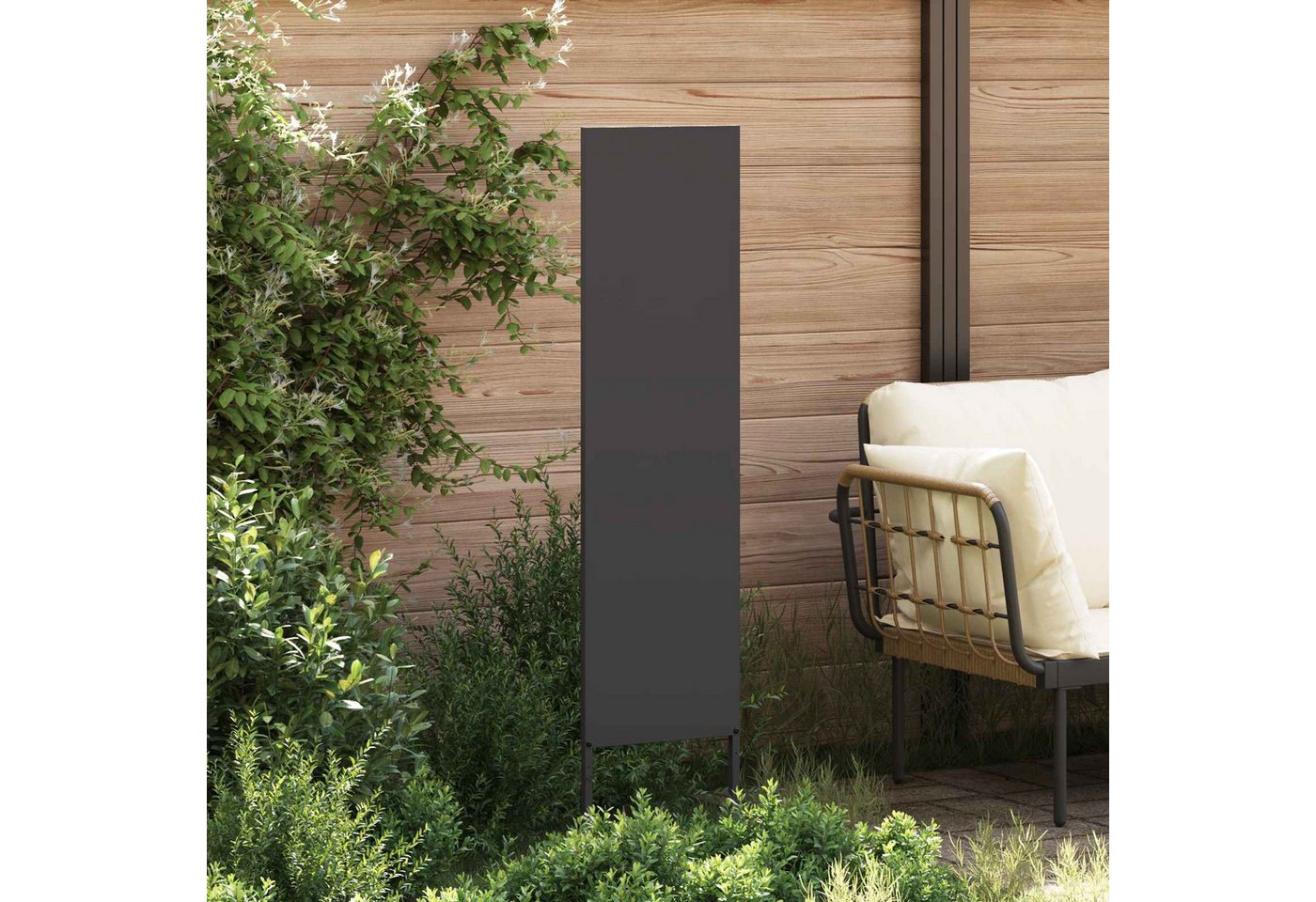 vidaXL Wandbild Garten Sichtschutz-Leinwand Schwarz 32 x 140 cm, (1 St)