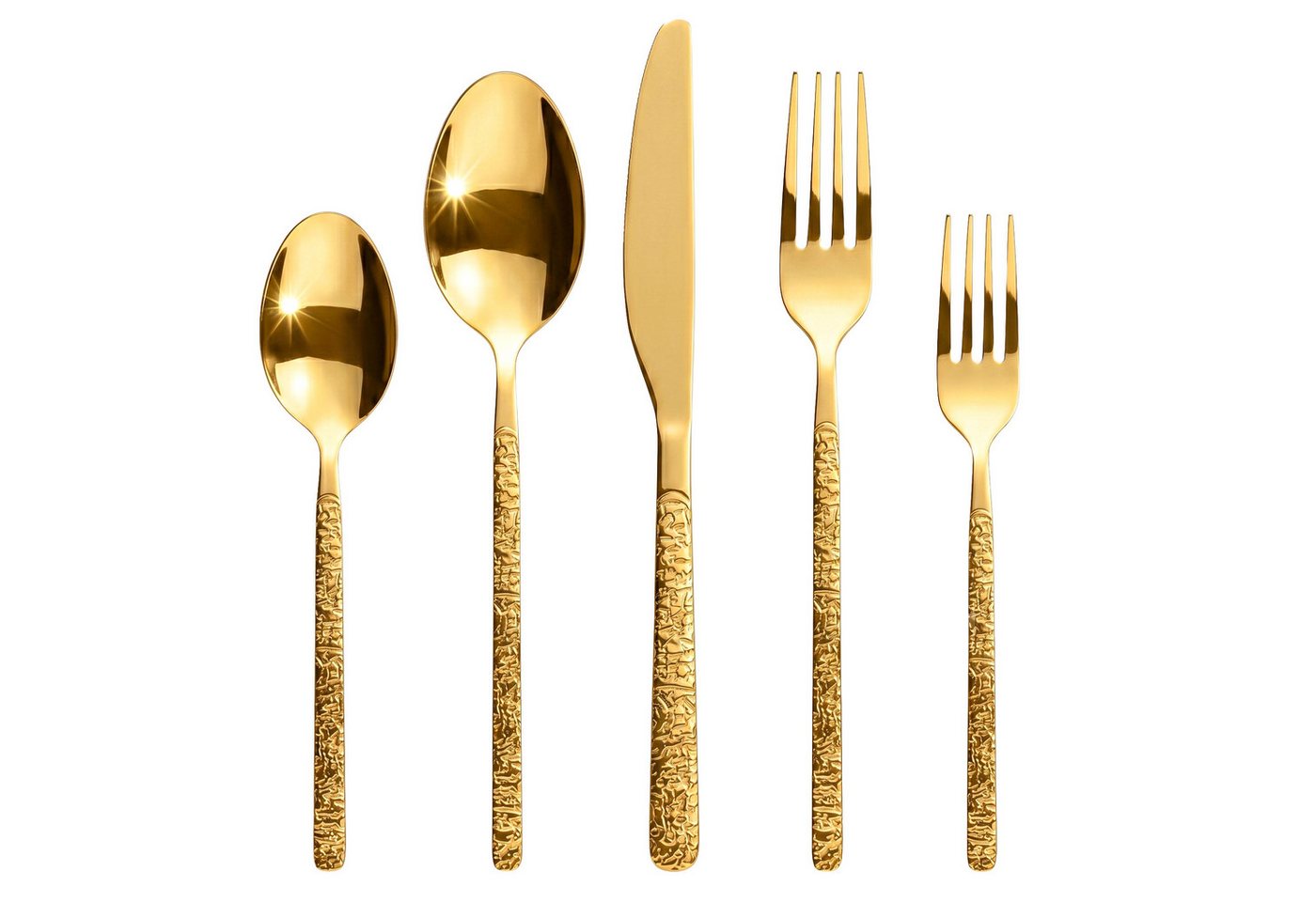 Roxlin Besteck-Set Roxlin Besteckset 30-tlg Stein Design Edelstahl, Gold/Schwarz/Silber Bild 2