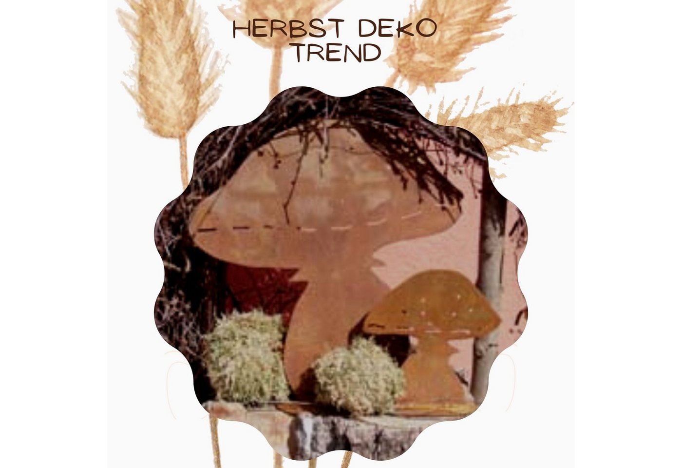 Rostikal Gartenfigur Edelrost Pilzfigur 2er-Set – Herbstdeko aus Metall für Garten & Beet, (Set), Wetterfeste Rost Pilz Deko – ganzjährig für draußen nutzbar