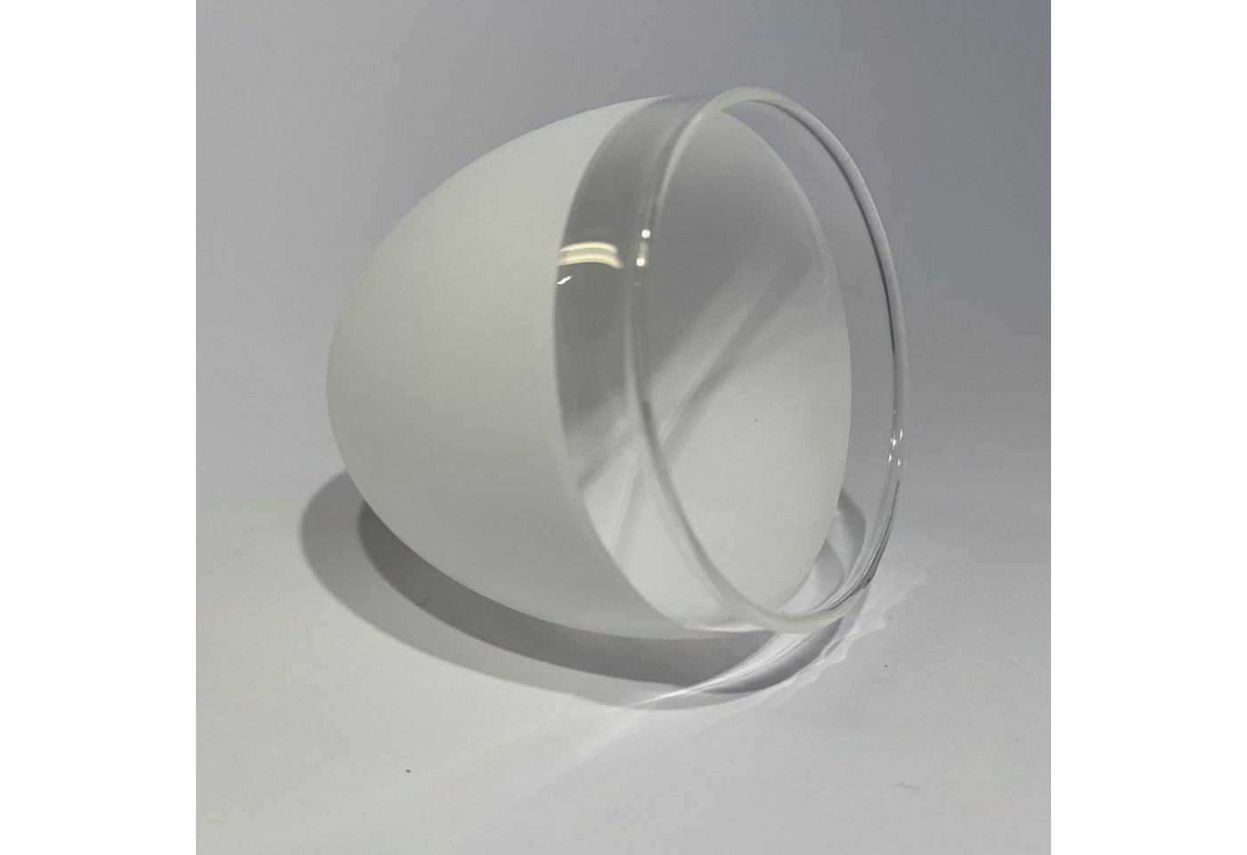 Home4Living Lampenschirm Lampenglas Ersatzglas Ø 58mm Spot Light Weiß mit klarem Rand, Dekorativ