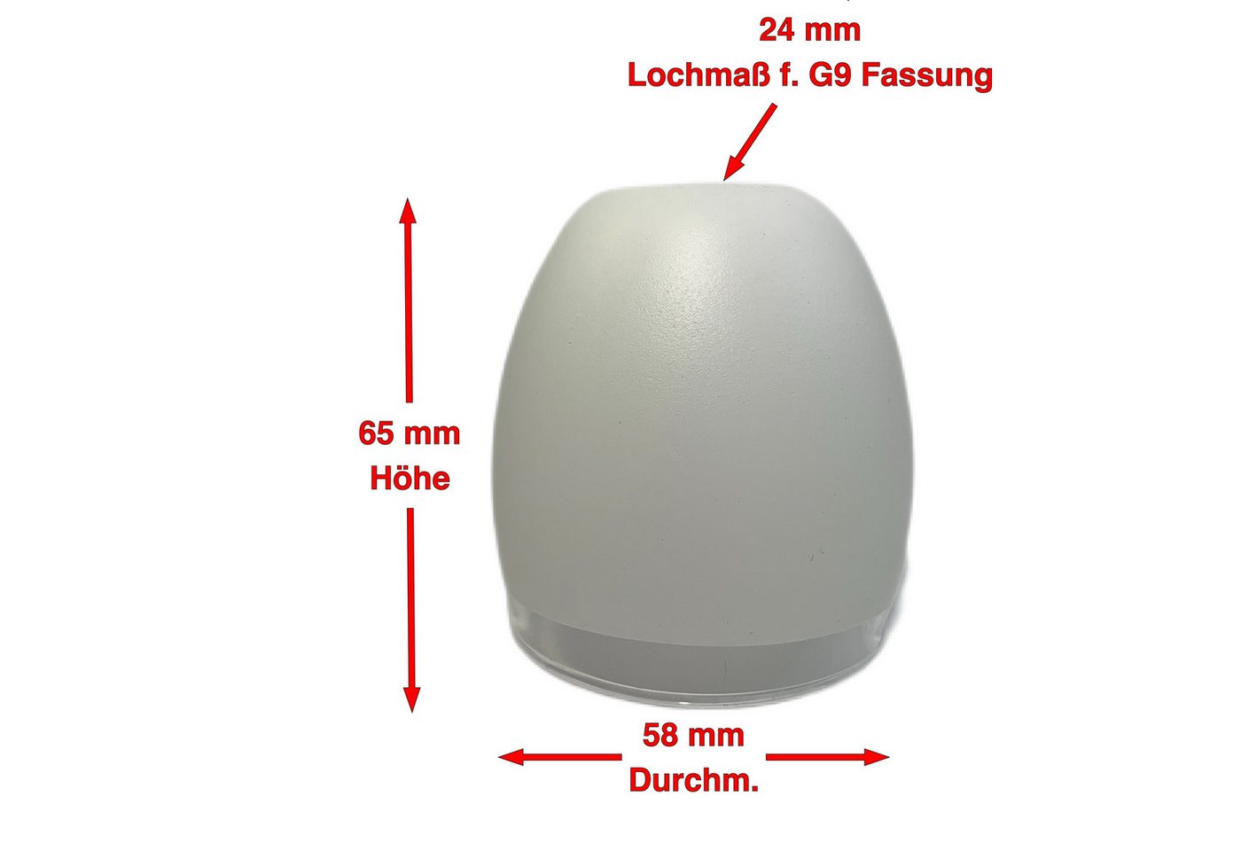 Home4Living Lampenschirm Lampenglas Ersatzglas Ø 58mm Spot Light Weiß mit klarem Rand, Dekorativ Bild 4