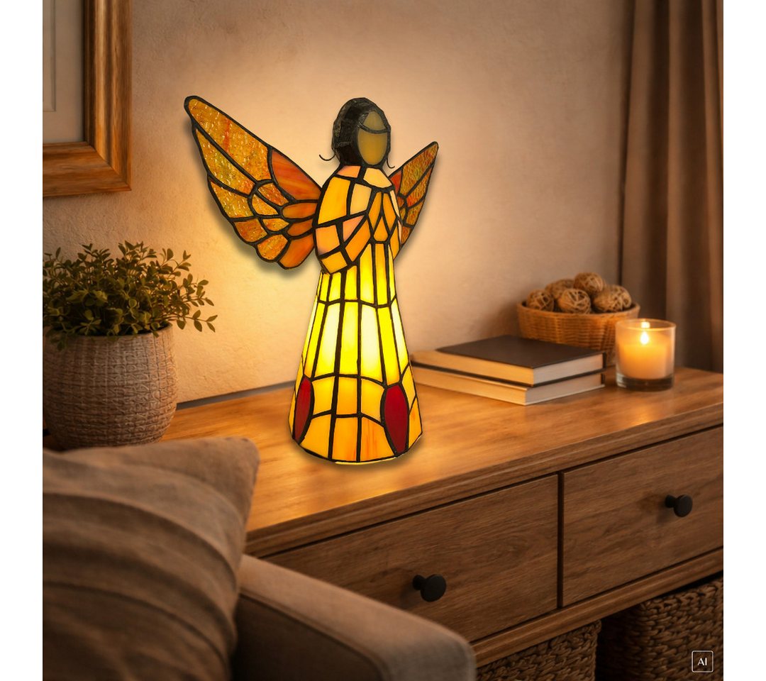 abc HOME Tischleuchte Tiffany-Leuchte Engel »Schutzengel« aus Echtglas & Metall Bild 2