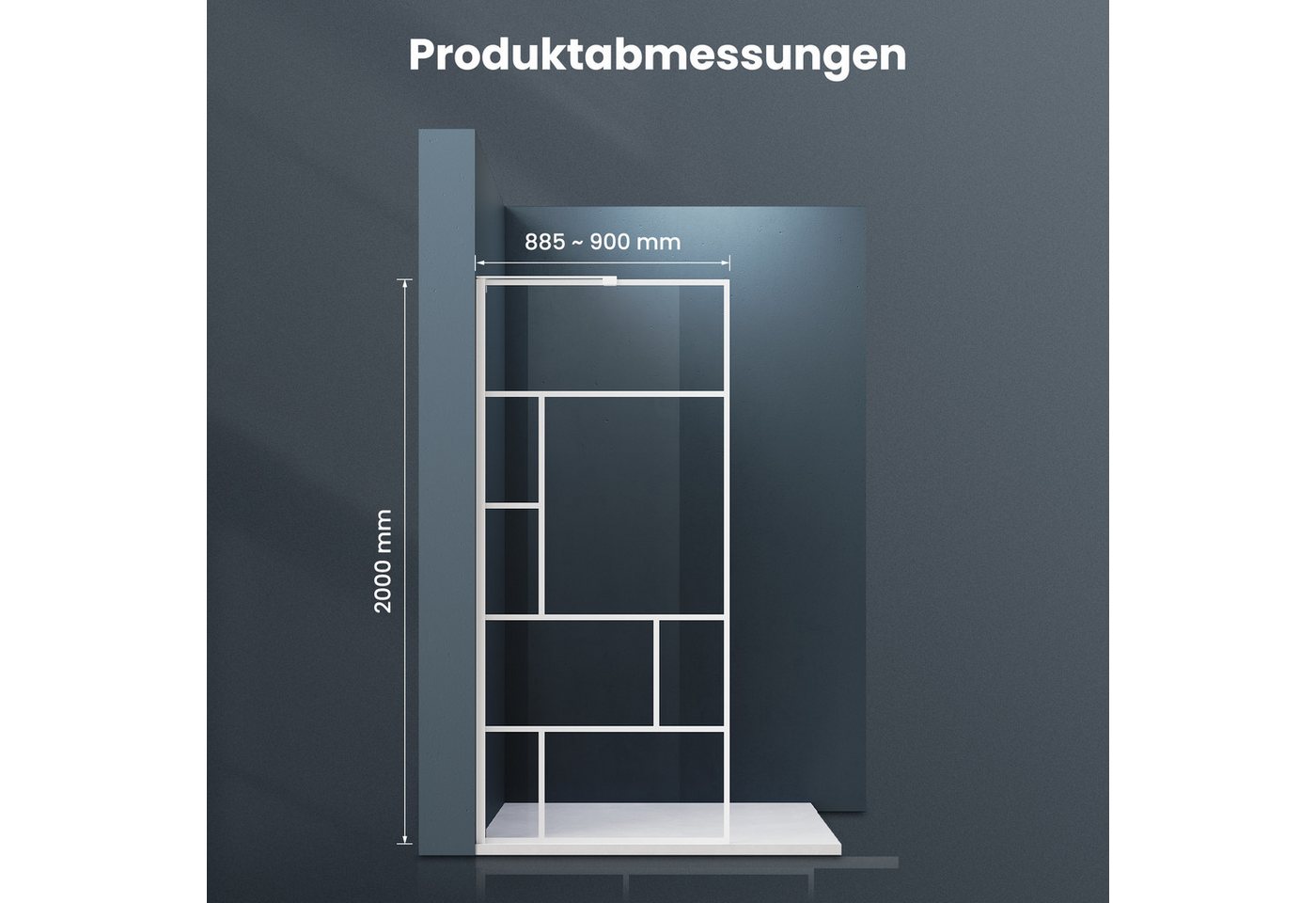 SONNI Walk-in-Dusche Walk in Duschwand Weiß 90/100/120cm Duschkabinen Bild 5