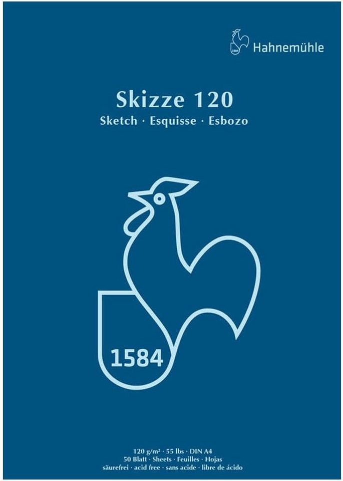 Hahnemühle Skizzenblock Skizze 120, DinA4, 120g/m², 50 Blatt