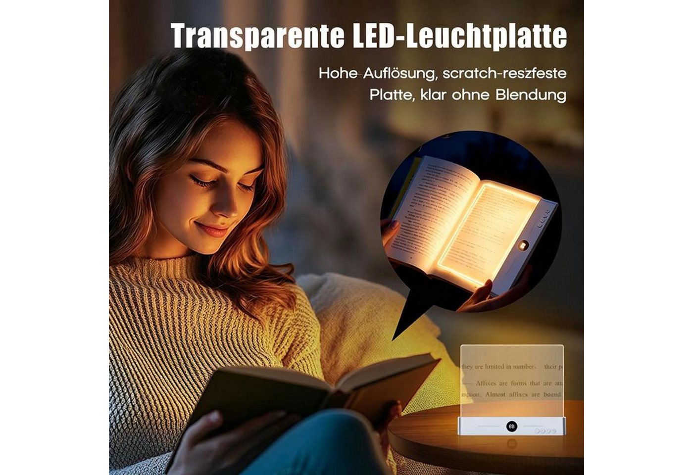 FELIXLEO LED Schreibtischlampe LED Buchlampe USB C dimmbar mit Timer 1200mAh Akku