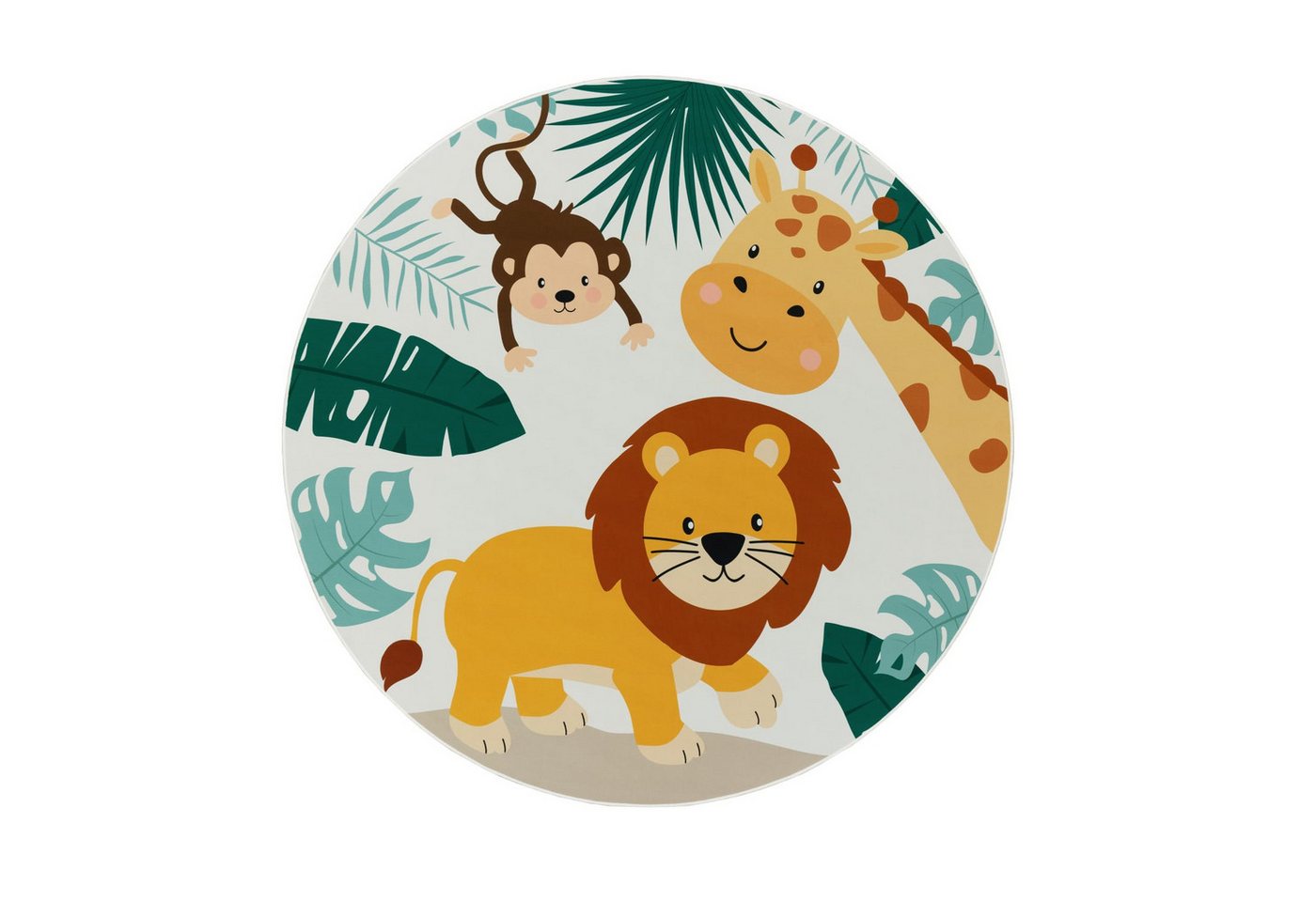 TT Home Teppich Kinderzimmer, Rund, Höhe: 4 mm, Kinderzimmerteppich Teppich Junge Mädchen Kinderteppich Rutschfest Zoo Bild 5