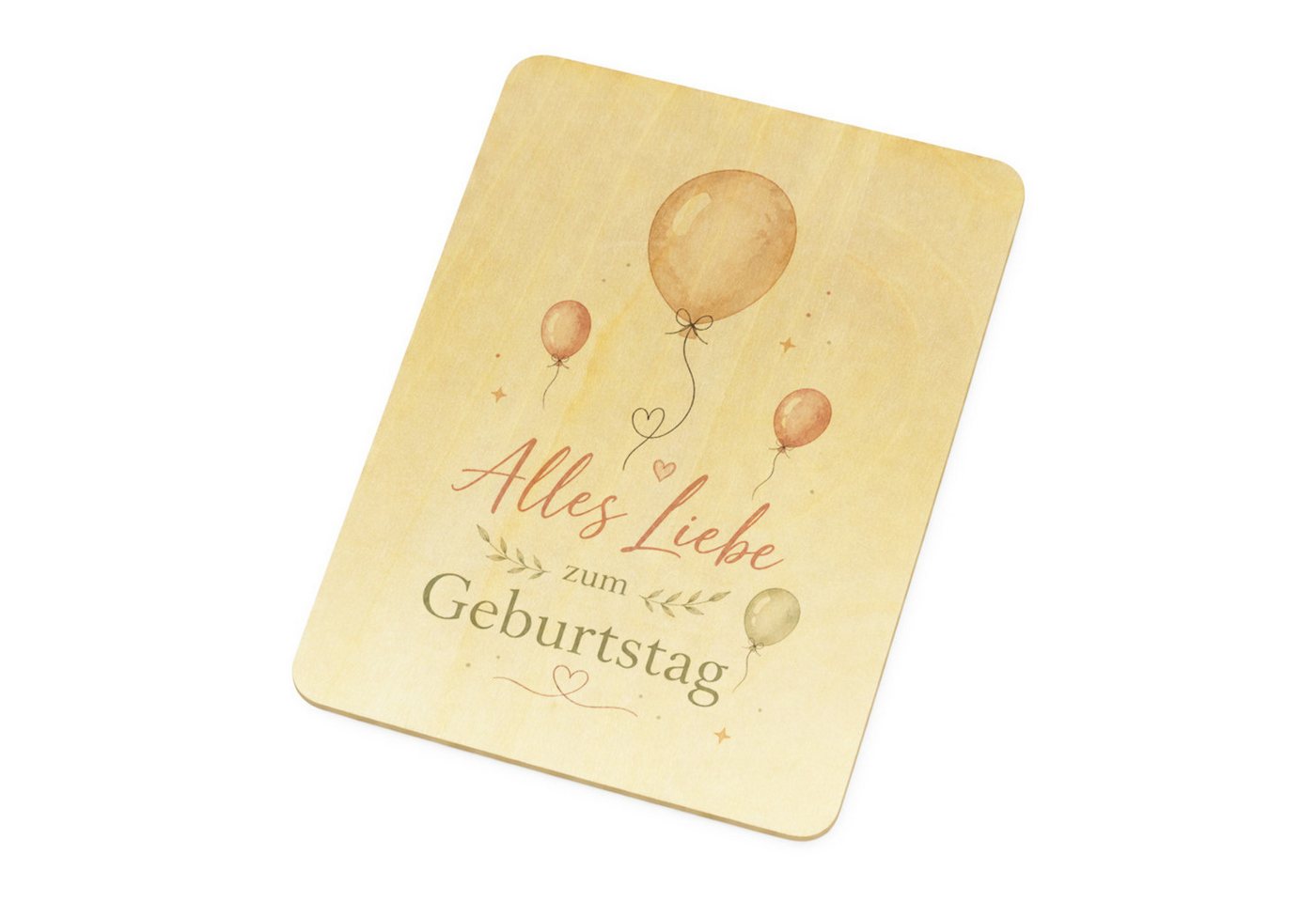 speecheese Postkarte Postkarte Holz Alles Liebe zum Geburtstag Ballons Grußkarte Mit zarte
