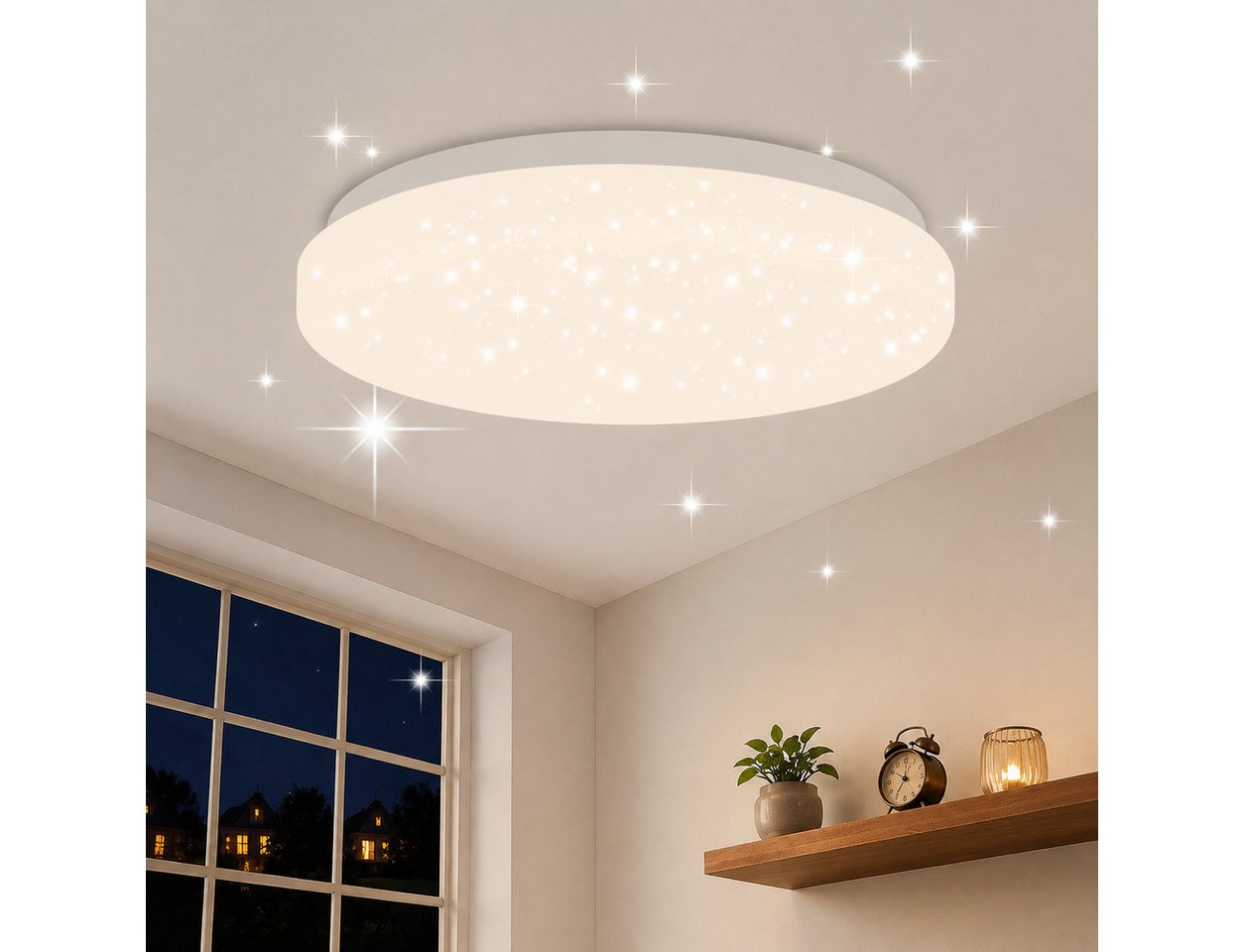 Nettlife LED Deckenleuchte modern 15W Fernbedienung 3000K/4000K Warmweiß, LED fest integriert, augenschonend für Baby- und Kinderzimmer