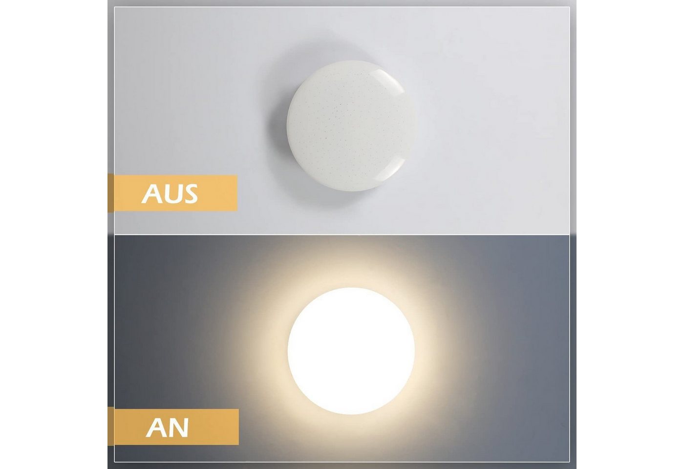 Nettlife LED Deckenleuchte modern 15W Fernbedienung 3000K/4000K Warmweiß, LED fest integriert, augenschonend für Baby- und Kinderzimmer Bild 3