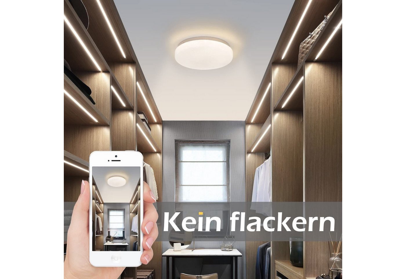Nettlife LED Deckenleuchte modern 15W Fernbedienung 3000K/4000K Warmweiß, LED fest integriert, augenschonend für Baby- und Kinderzimmer Bild 5
