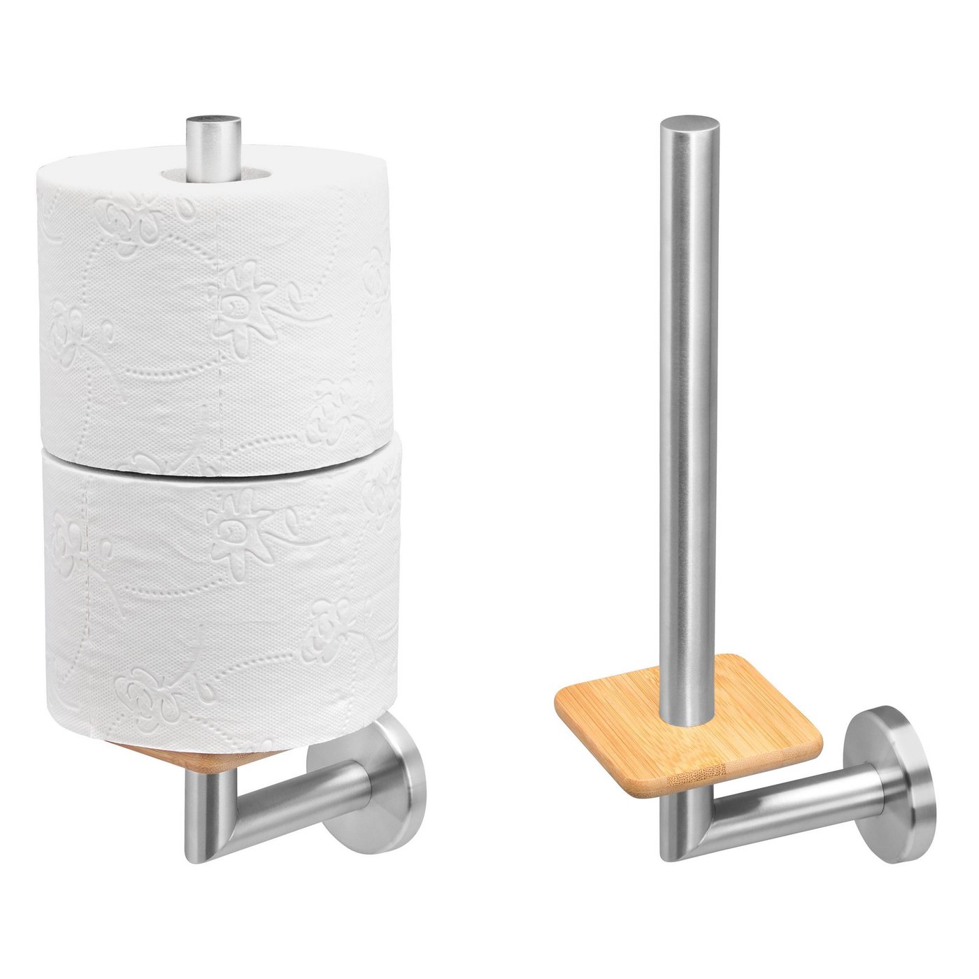 bremermann Toiletten-Ersatzrollenhalter Bad-Serie PIAZZA BAMBUS - mit Bambusboden und Edelstahl (1-St) Bild 2