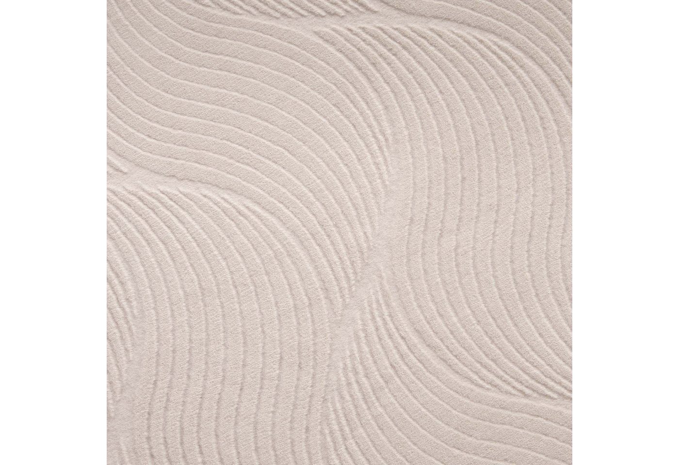 TaraCarpet Teppich TaraCarpet Homestyle 392 Shell, rund, Höhe: 10 mm, Felloptik hoch-tief weich waschbar Düne beige 80x80 rund Bild 4
